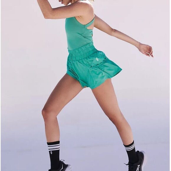 #157 NWT Free People Get Your Flirt On Shortsie in Sport Green